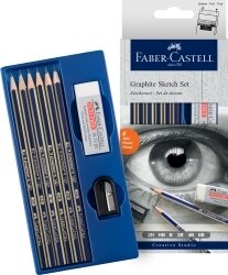 PENCIL LEAD FABER-CASTELL GOLDFABER GRAPHITE SKETCH SET 6PC+SHARP/ERASER