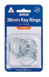 KEY RINGS KEVRON 38MM ZINC PLATED PK5