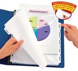 DIVIDERS AVERY A4 L7455-12 INDEXMAKER PUNCHED 12TAB