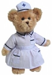 SOFT TOY ELKA TIC TOC TEDDY NURSE 30CM