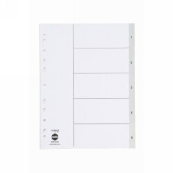 DIVIDERS MARBIG A4 PP 1-5 TAB GREY