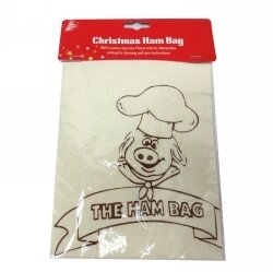 XMAS HAM BAG COTTON PRINT 50 X 40CM