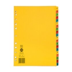 DIVIDERS MARBIG A4 MANILLA A-Z TAB BRIGHT