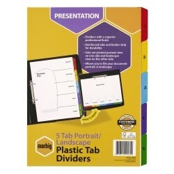 SP- DIVIDERS MARBIG A4 5 TAB MANILLA PORTRAIT/LANDSCAPE