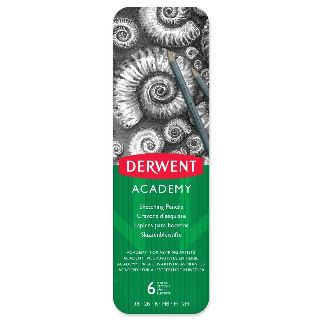 PENCIL DERWENT ACADEMY SKETCHING TIN 6