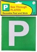 P PLATE SEE THROUGH GREEN BACKGROUND 311