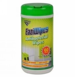 WIPES ITALPLAST ANTIBACTERIAL DISPOSABLE EAZIWIPES TUB60