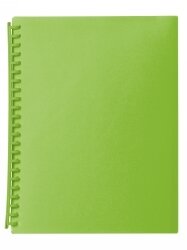 DISPLAY BOOK MARBIG A4 20 POCKET REFILLABLE TRANSLUCENT LIME