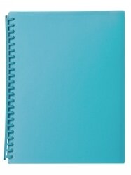 DISPLAY BOOK MARBIG A4 20 POCKET REFILLABLE TRANSLUCENT MARINE
