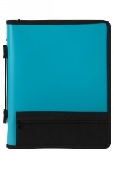 BINDER MARBIG A4 3 O-RING ZIP W/STORAGE POCKET & HANDLE BLUE