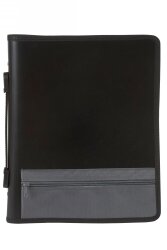 BINDER MARBIG A4 3 O-RING ZIP W/STORAGE POCKET & HANDLE BLACK