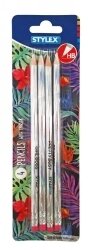 PENCIL STYLEX HB SILVER PK4
