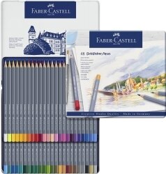 SP- PENCIL COLOURED FABER-CASTELL GOLDFABER AQUA WATERCOLOUR TIN OF 48