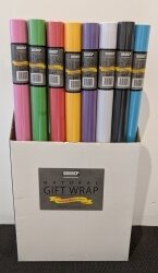 WRAPPING PAPER OZCORP 76CMX3M COLOURED ASSORTED