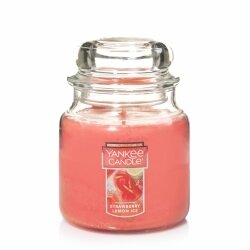 CANDLE YANKEE CLASSIC MEDIUM JAR STRAWBERRY LEMON ICE