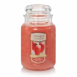 CANDLE YANKEE CLASSIC LARGE JAR WHITE STRAWBERRY BELLINI