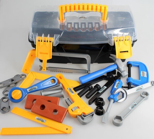 TOY PLAY SET TOUGH CONSTRUCTION TOOL BOX 25 PIECES