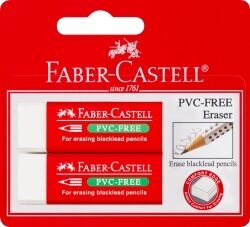 ERASER FABER-CASTELL LARGE PVC-FREE WHITE PK2