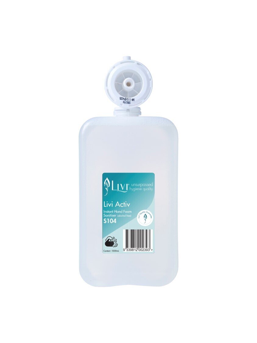 HAND SANITISER LIVI ACTIV 1 LITRE INSTANT ALCOHOL FREE