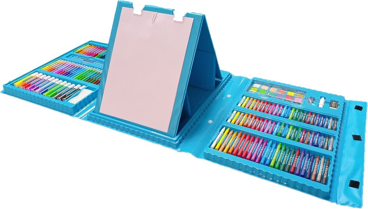 ART SET SUPER ARTIST TOOL KIT 208 PIECES BLUE