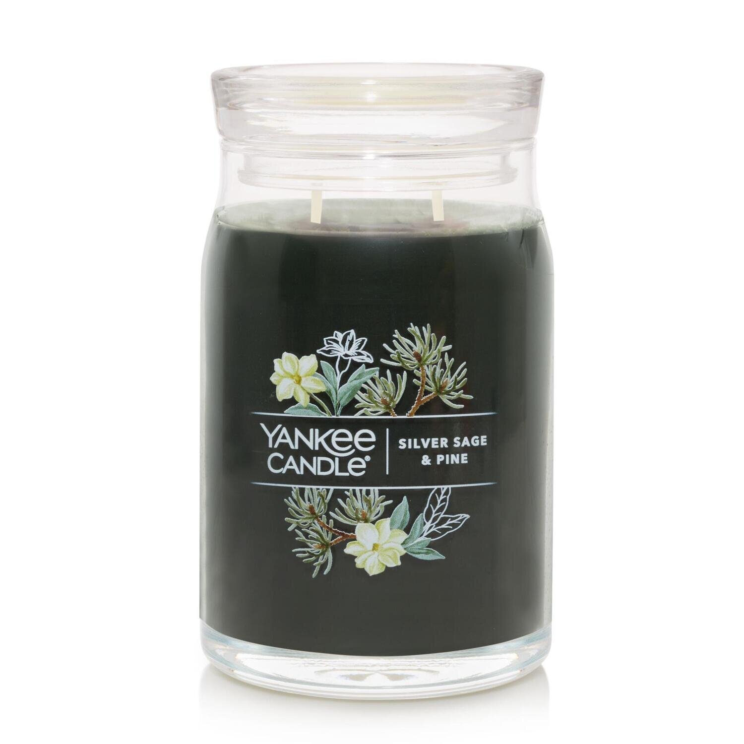CANDLE YANKEE SIGNATURE LARGE JAR SILVER SAGE & PINE