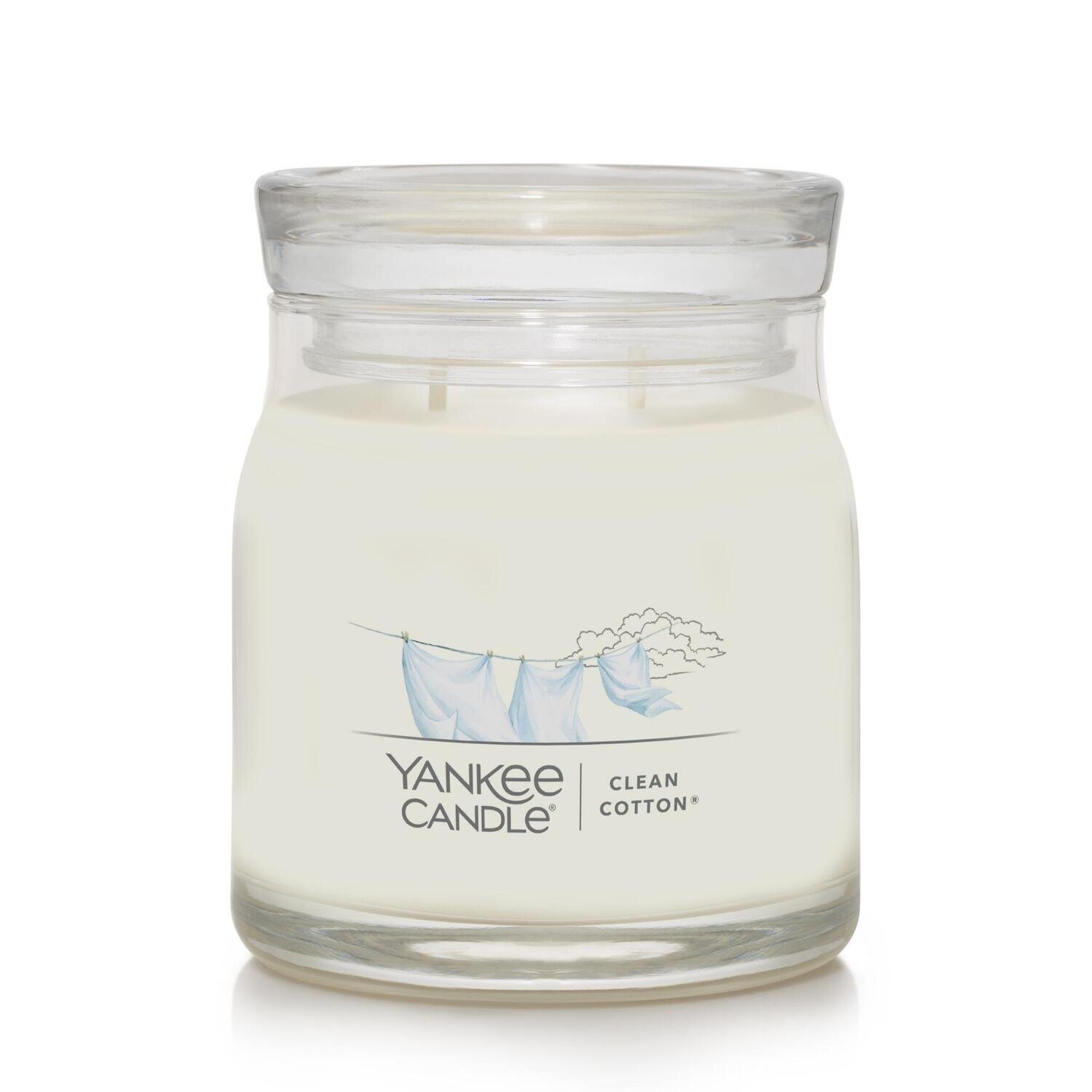 CANDLE YANKEE SIGNATURE MEDIUM JAR CLEAN COTTON