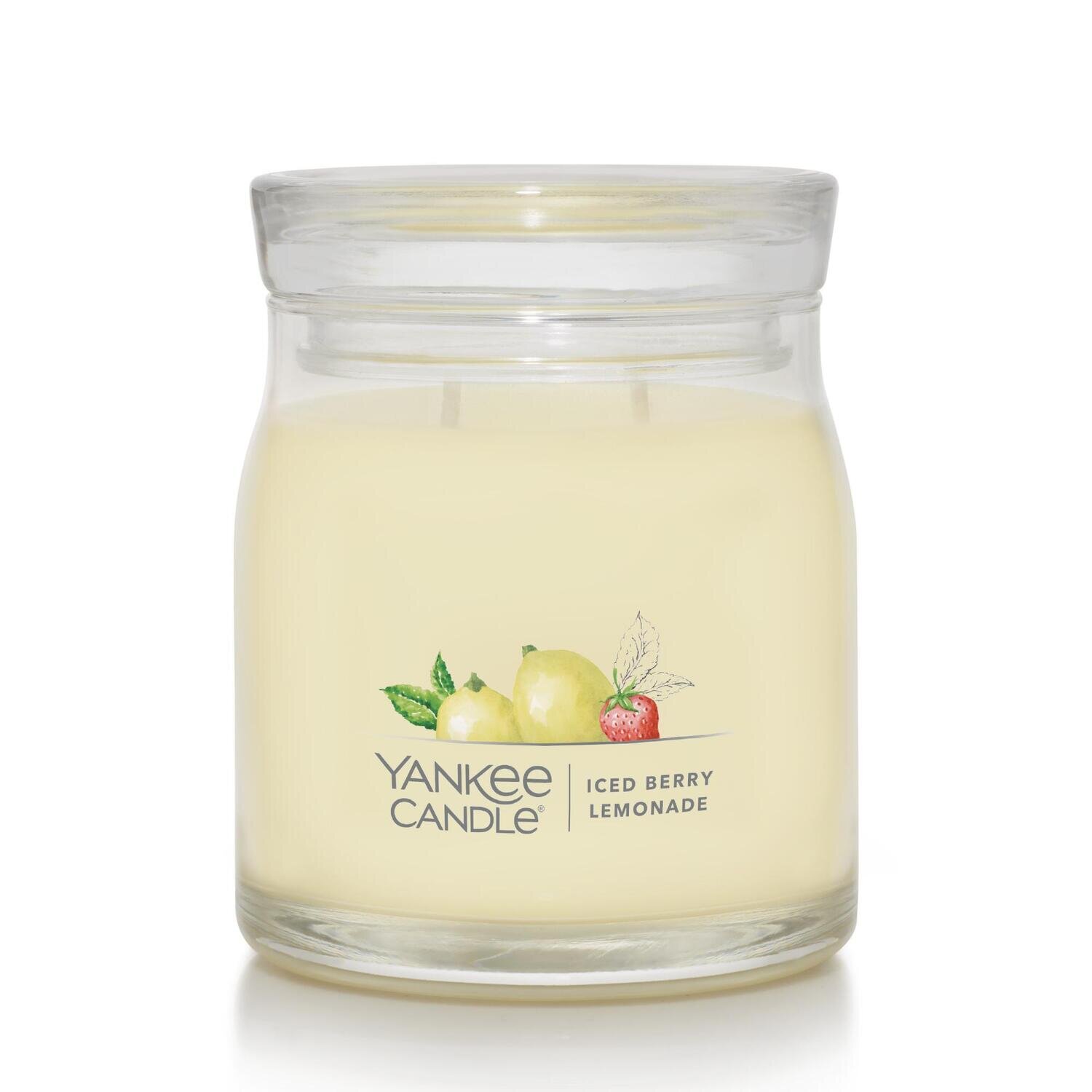 CANDLE YANKEE SIGNATURE MEDIUM JAR ICED BERRY LEMONADE