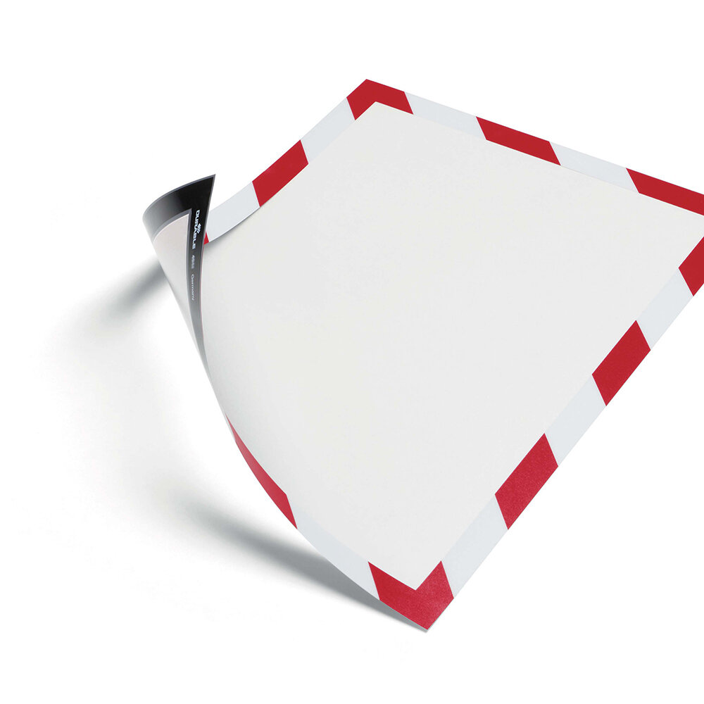 SP- DURAFRAME DURABLE A4 MAGNETIC SECURITY RED/WHITE PK5