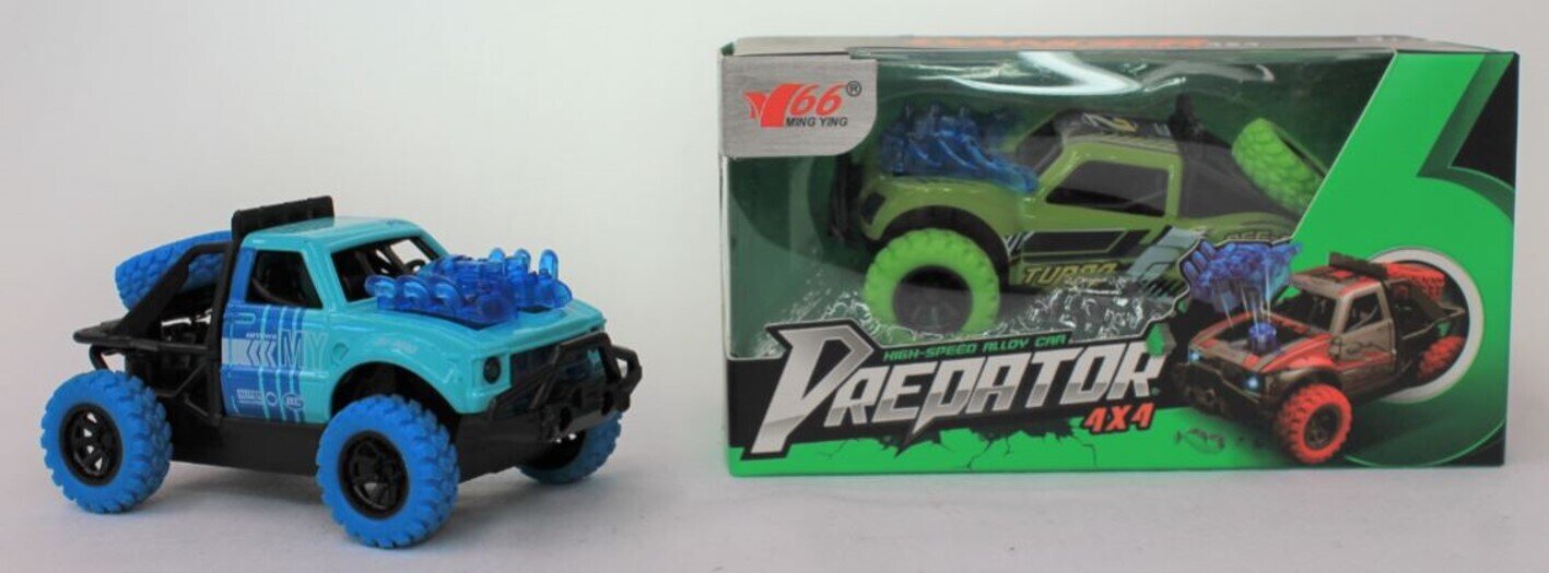 SP- TOY CAR LIGHT & SOUND 11.5CM DIE CAST PULL BACK BLOW APART INCL BATT