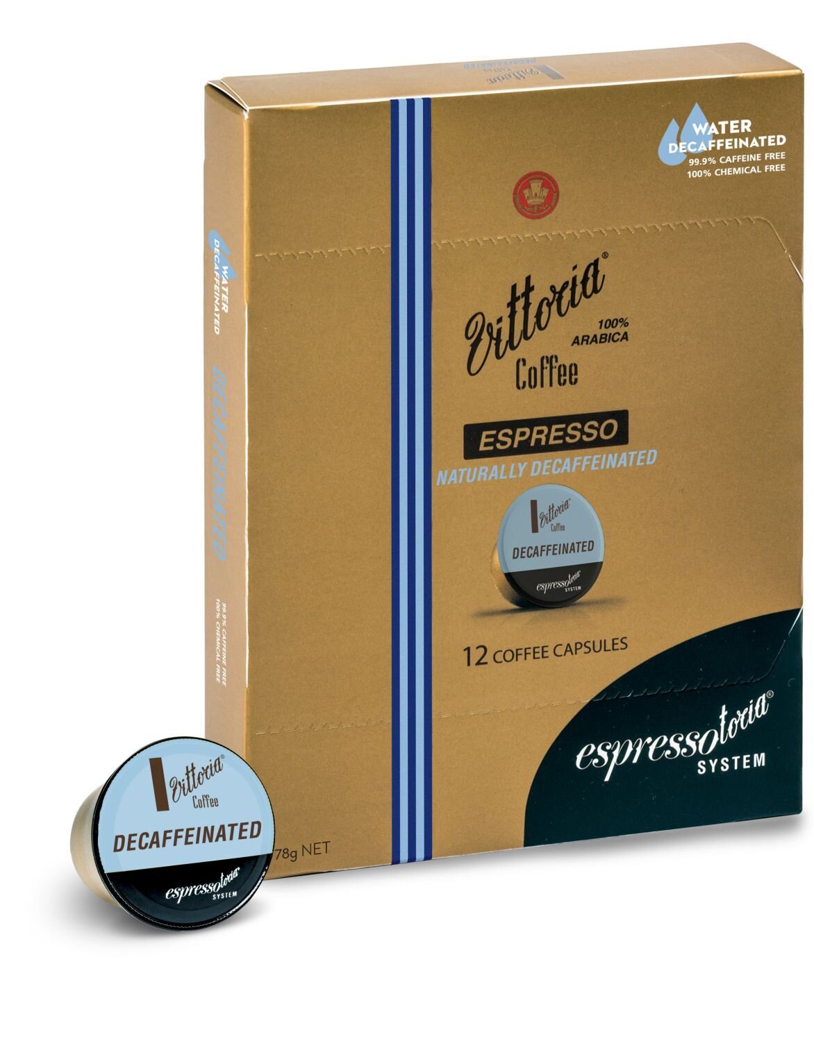 SP- CAPS ESPRESSOTORIA 12'S CAPSULES VITTORIA DECAF BLUE VITTORIA F&BPG
