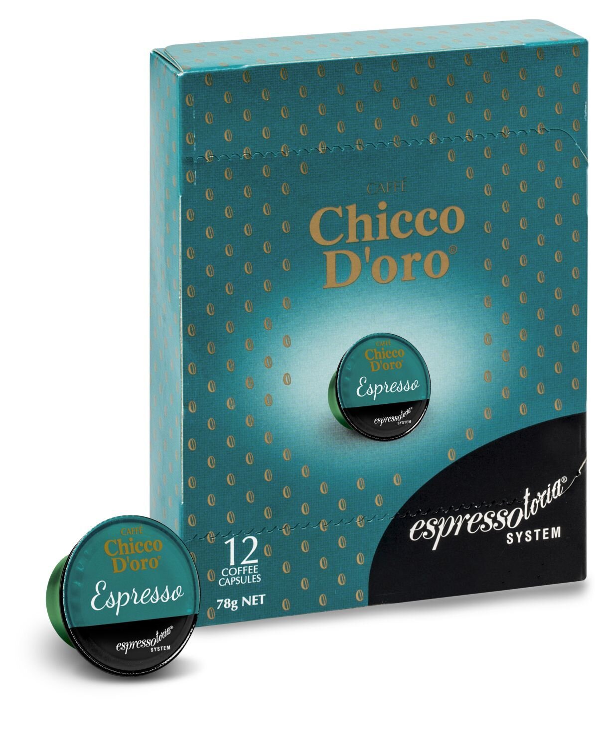 SP- CAPS ESPRESSOTORIA 12'S CAPS CHICCO D'ORO ESPRESSO TURQU VITTORIA F&BPG