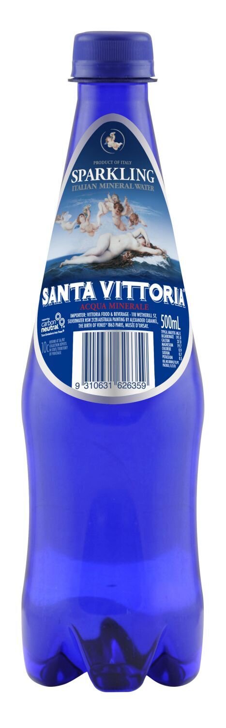 SP- MINERAL WATER SANTA VITTORIA 500ML SPARKLING AZZURRA PET