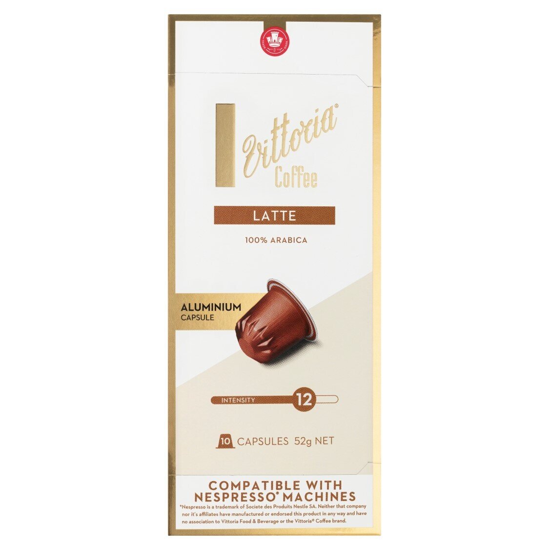 COFFEE CAPS VITTORIA 10'S NESPRESSO COMPATIBLE LATTE
