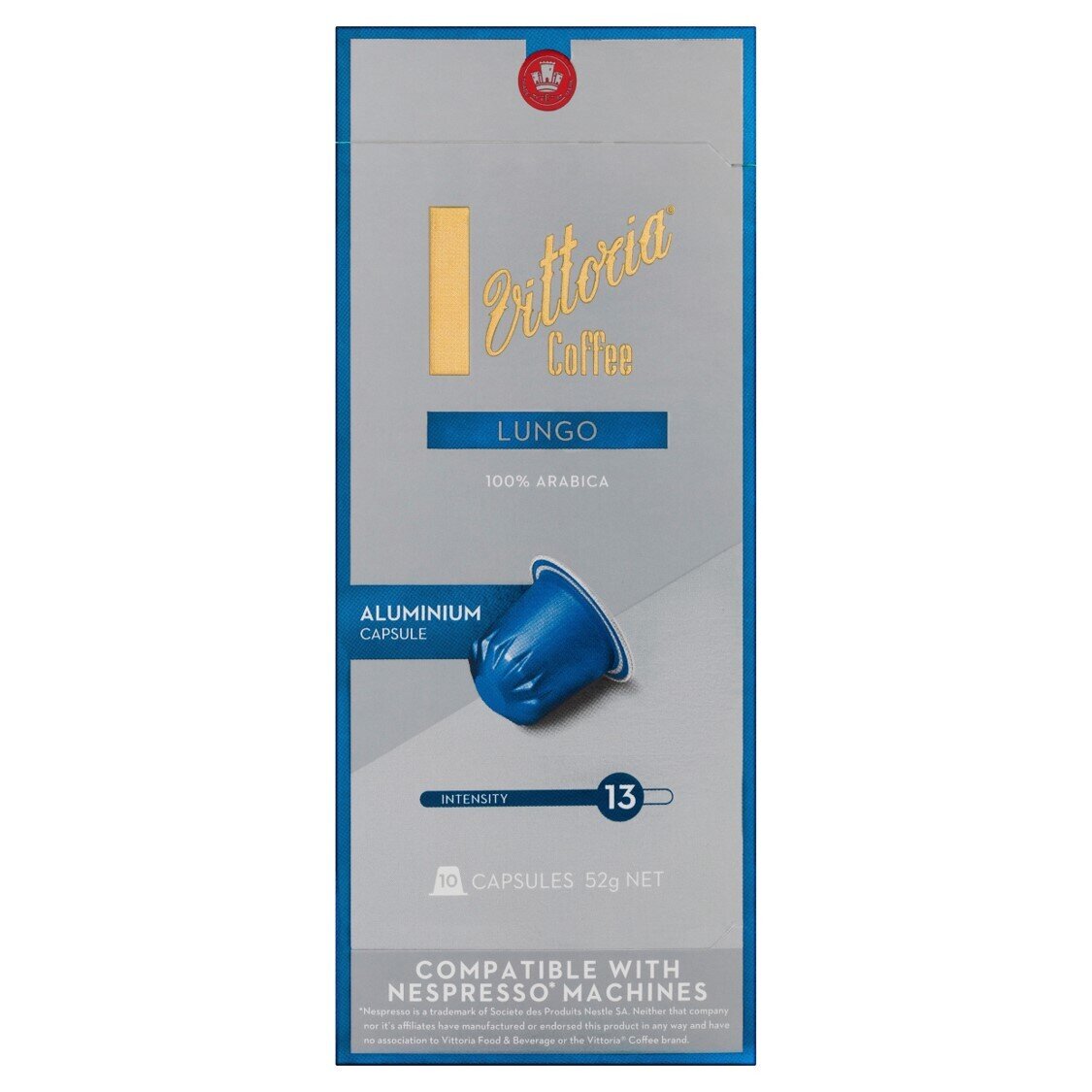 COFFEE CAPS VITTORIA 10'S NESPRESSO COMPATIBLE LUNGO