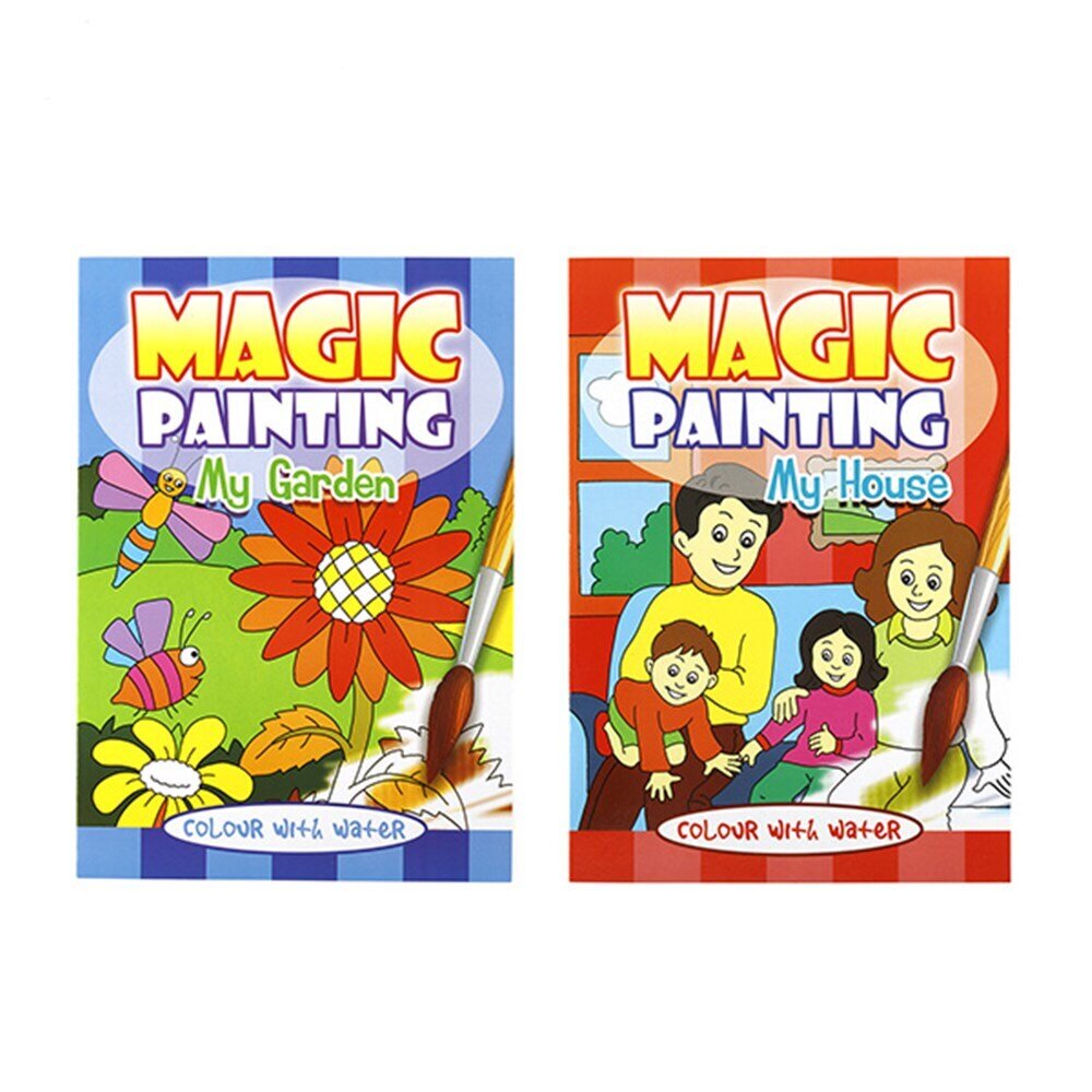 BOOK KIDS COLOURING A4 PAINTING MAGIC WITH WATER 2 ASST 16PG