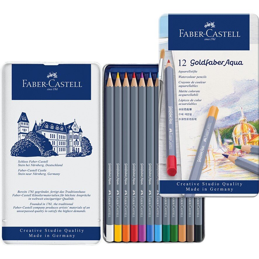 PENCIL COLOURED FABER-CASTELL WATERCOLOUR GOLDFABER TIN12