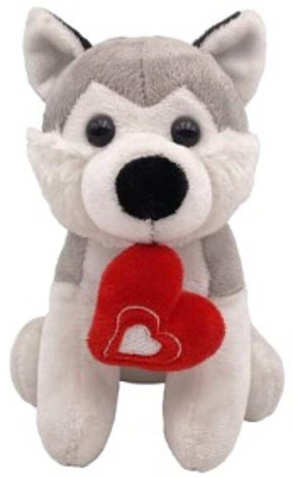 SOFT TOY ELKA 18CM DOG HUSKY WITH HEART