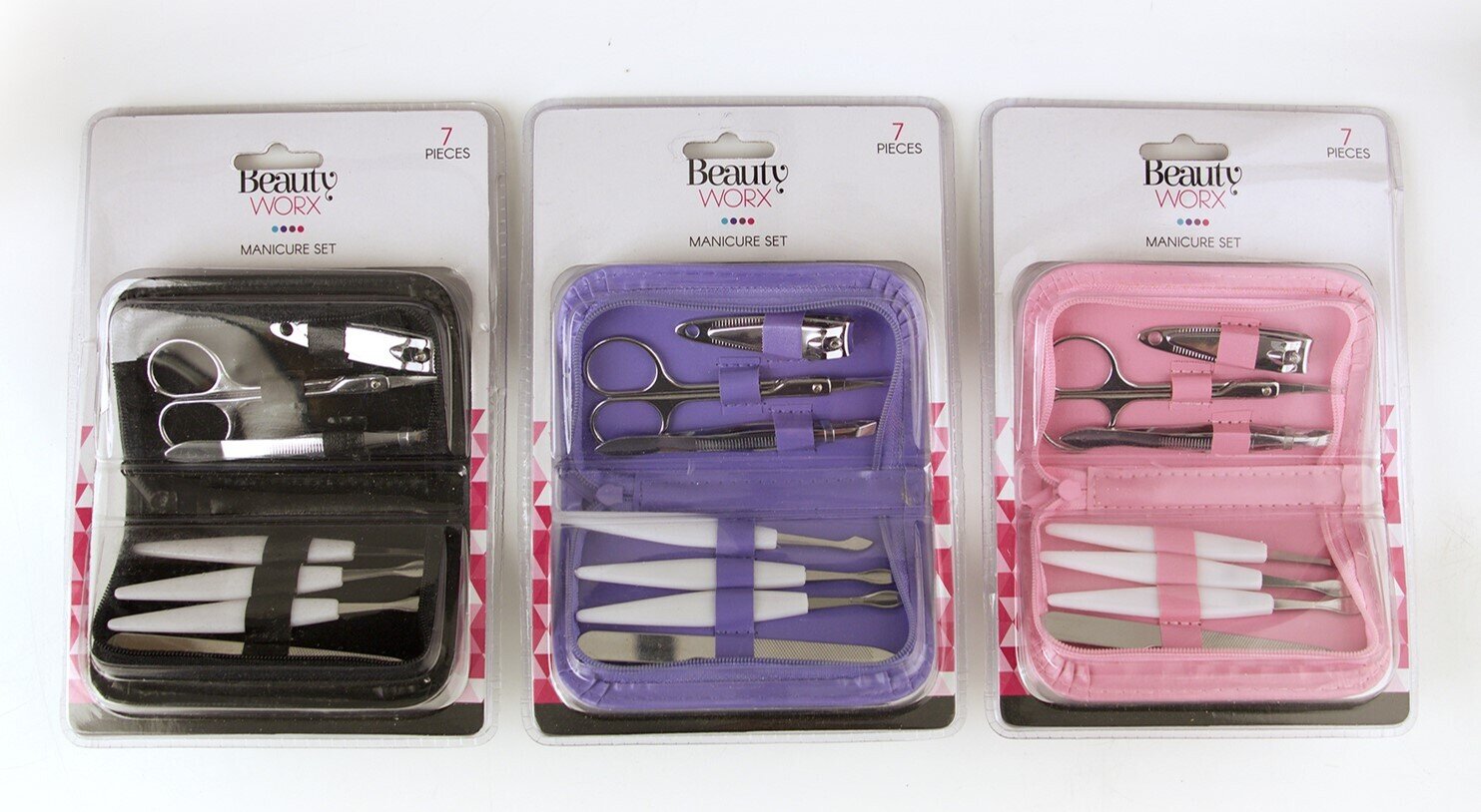 GIFT MANICURE SET 7 PIECE WALLET CASE 3 ASST