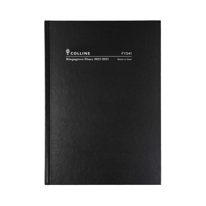 DIARY KINGSGROVE FINANCIAL YEAR 22/23 COLLINS A4 WTV BLACK