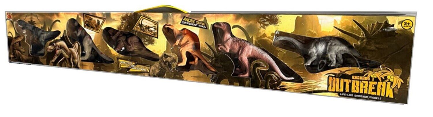 SP- TOY DINOSAUR 88CM CARRY BOX OF 6 12CM FIGURINES