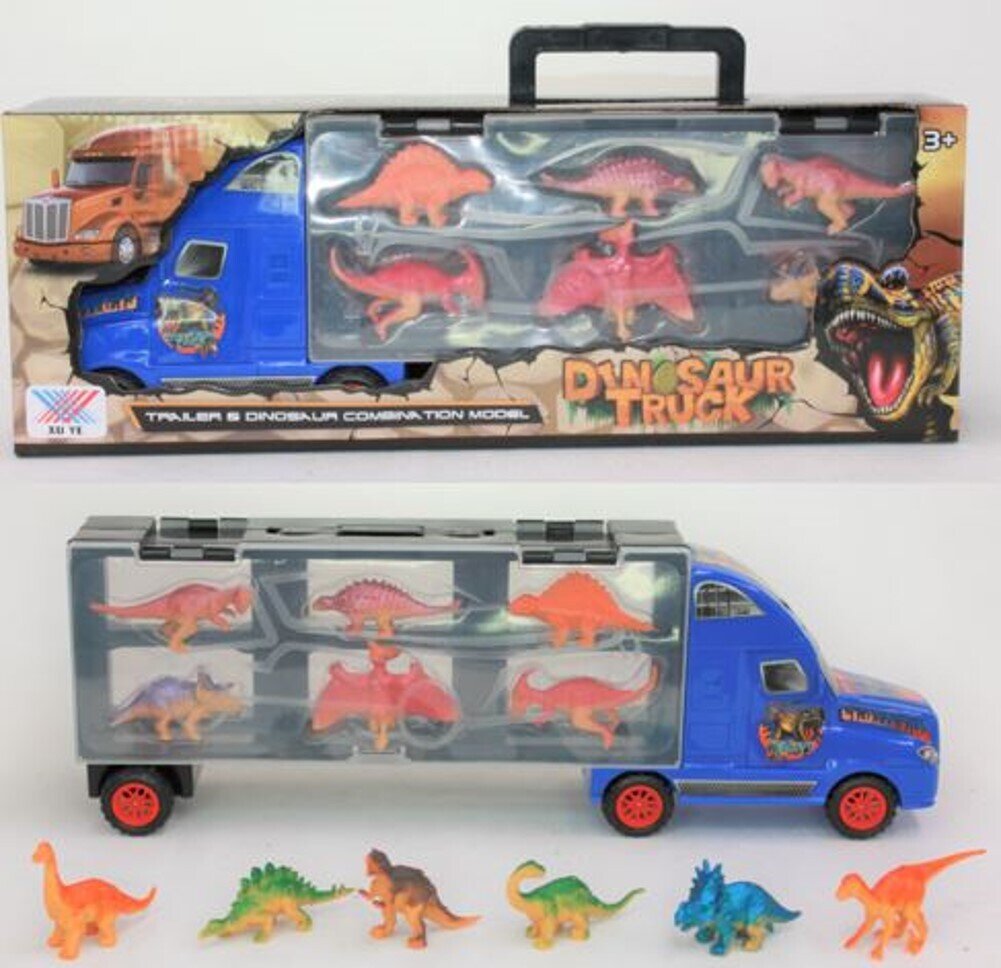 SP- TOY DINOSAUR 12 PIECES WITH TRANSPORTER TRUCK