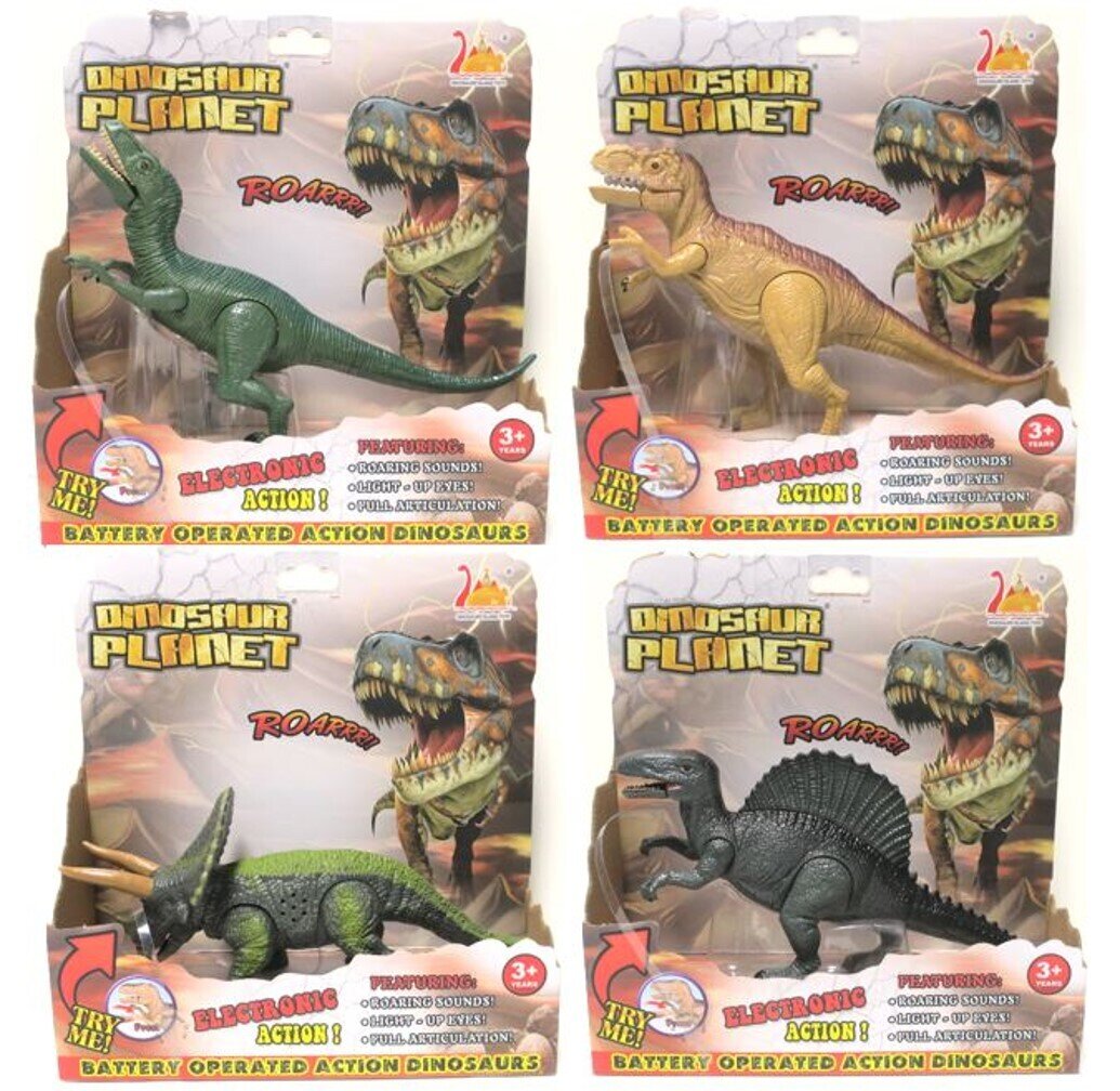 SP- TOY DINOSAUR LIGHT & SOUND WITH JOINTED LEGS 4 ASST