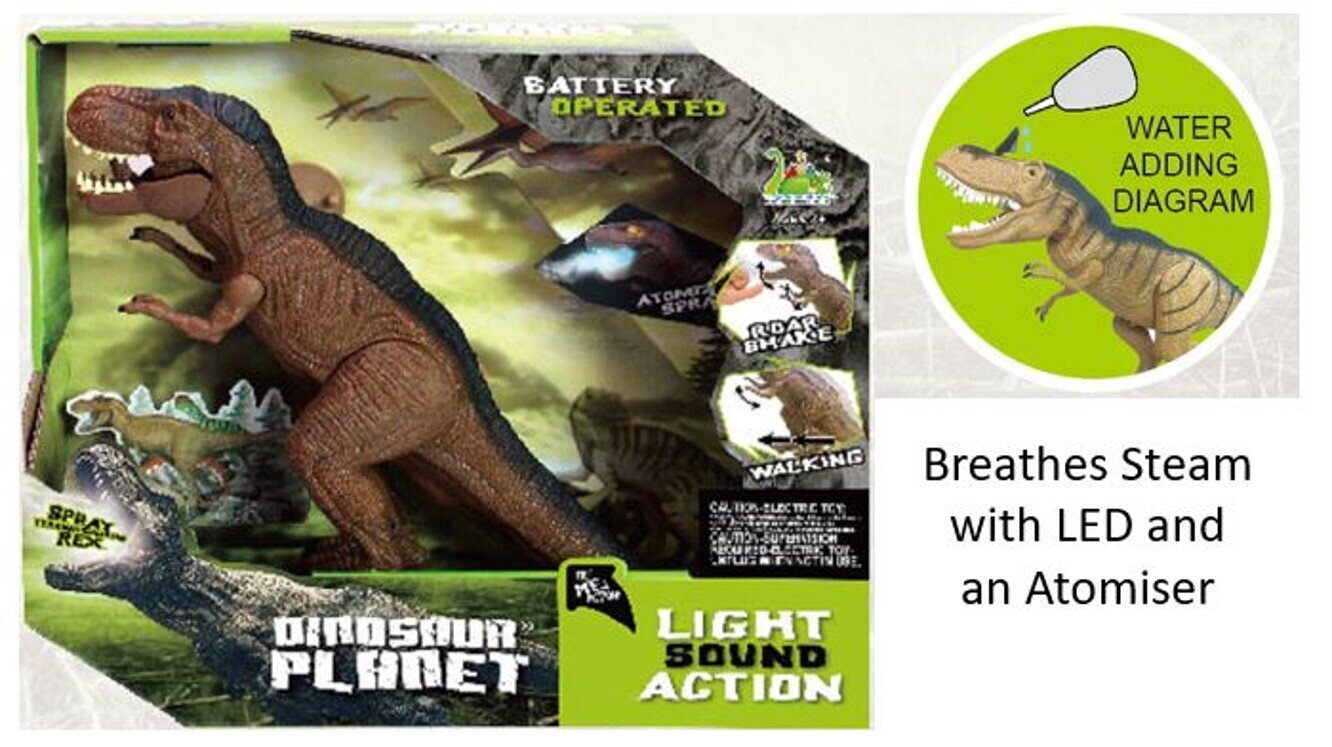 SP- TOY DINOSAUR LIGHT & SOUND T-REX STEAM BREATHING