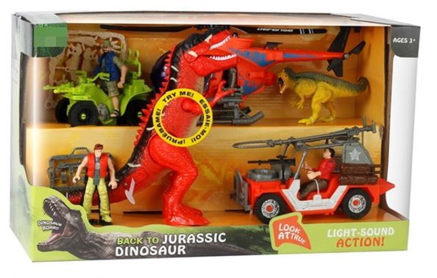 SP- TOY DINOSAUR LIGHT & SOUND JURASSIC HELICOPTER PLAY PACK