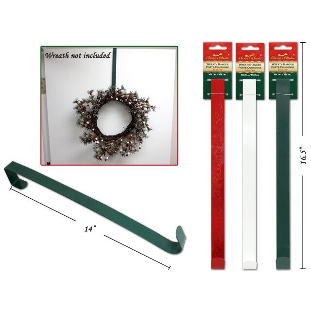 XMAS WREATH HOLDER 35CM METAL 3 ASST