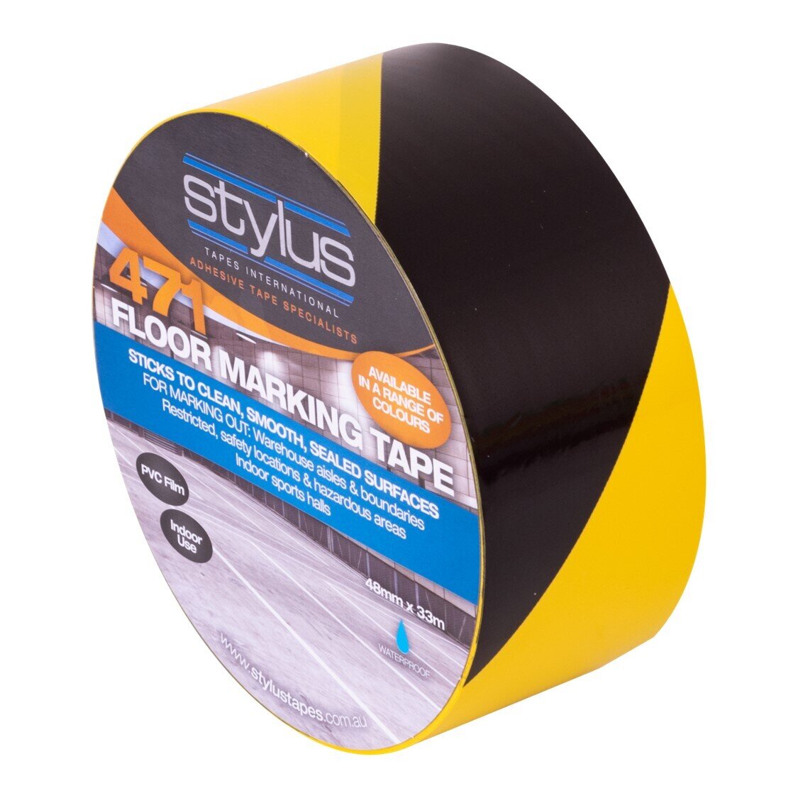 SP- SAFETY MARKING STYLUS 48MM X 33M YELLOW/BLACK PK2