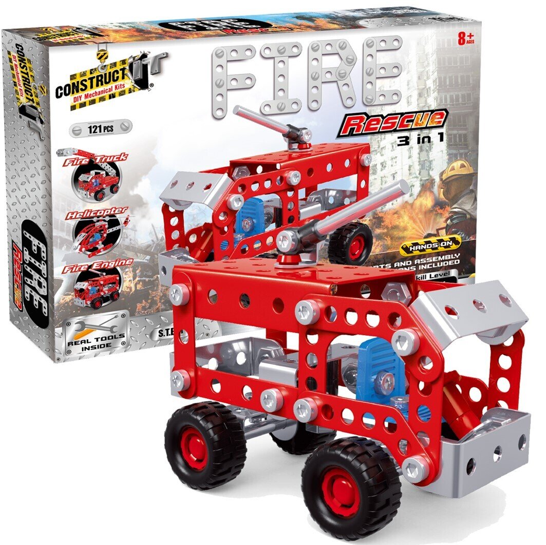 TOY CONSTRUCT IT 121 PIECE FIRE RESCUE 3 IN 1