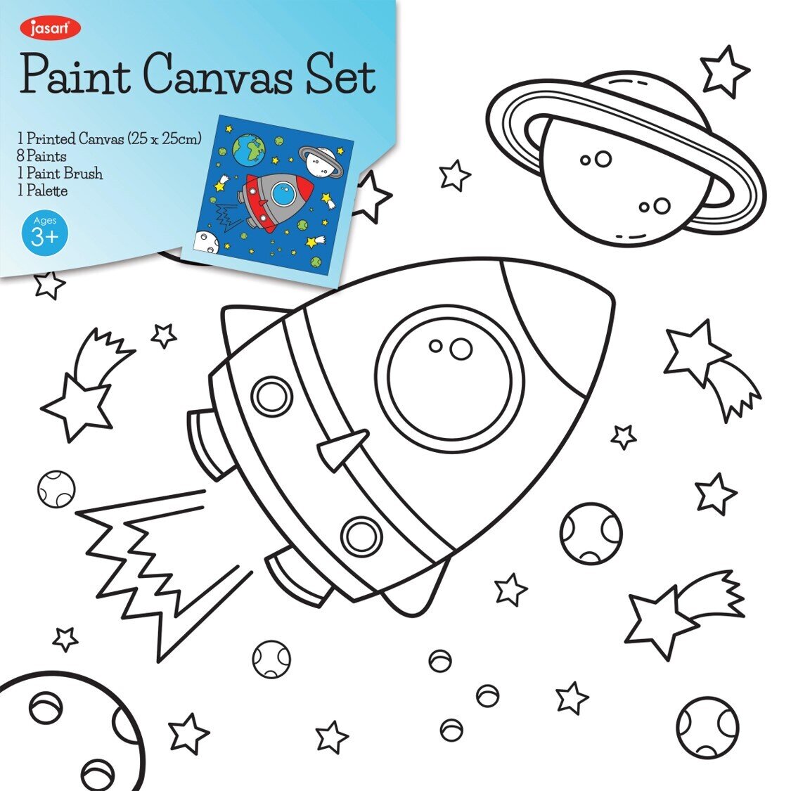 ART SET JASCO CANVAS PAINT SET INCL PAINTS & BRUSH ASST