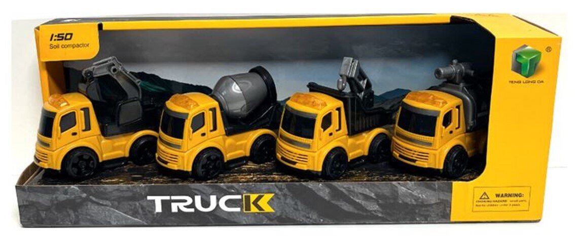 TOY CONSTRUCTION SET BOX OF 4 PULL BACK