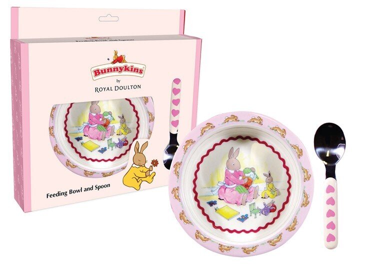 BABY GIFT BUNNYKINS FEEDING BOWL & SPOON SWEETHEARTS